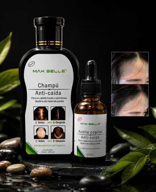 Kit Anticaída Max Belle — Champú + Aceite Capilar
